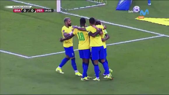 Everton Ribeiro puso el 1-0 para Brasil ante Perú. (Video: Movistar Deportes)