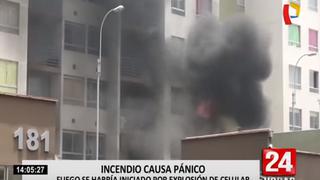 Bomberos atendieron incendio en edificio de San Miguel [VIDEO]