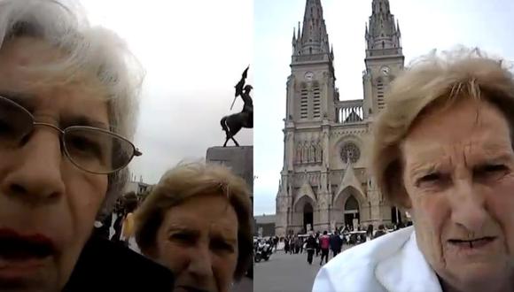 Este par de amigas fueron a visitar la Basílica de Luján en Buenos Aires, Argentina. (Foto: capturas de Facebook)