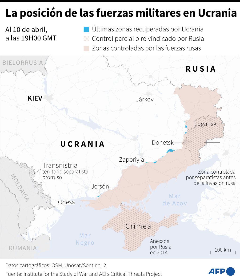 The war in Ukraine on April 10, 2024. (AFP).