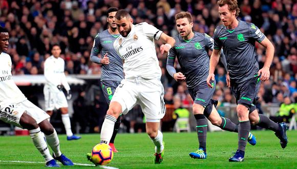 Real Madrid cae de local por 1-0 ante Real Sociedad por la fecha 18 de la Liga Santander. (Foto: EFE)