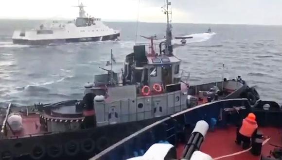 Conflicto entre Ucrania y Rusia: El video del momento en el que un capitán ruso ordena embestir al buque ucraniano. (Captura)