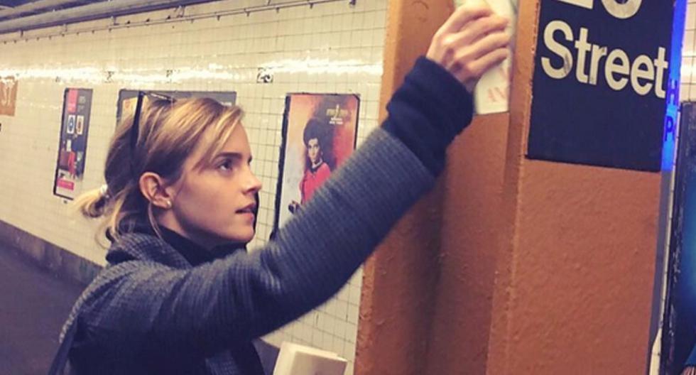 Emma Watson traslada su acción feminista al metro de Nueva York. (FotO: Instagram oficial)