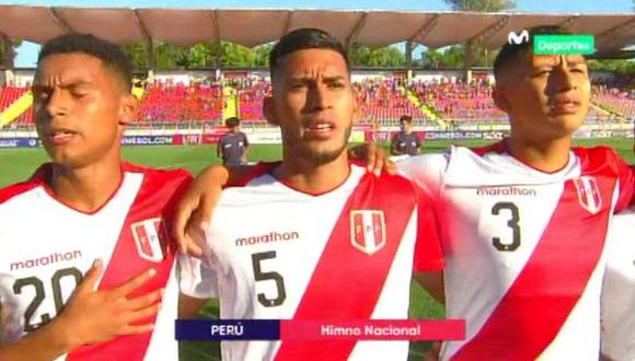 Perú vs. Uruguay EN VIVO: así se entonó el himno nacional en el Sudamericano Sub 20 Chile 2019 | VIDEO. (Foto: Captura de pantalla)