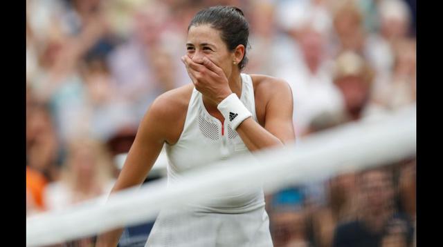 La española de 23 años no lo podía creer.
(Foto: Agencias / Wimbledon)
