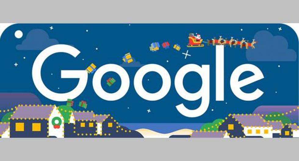 El doodle que Goolge lanzó para celebrar la Navidad en el hemisferio sur y el paso de Papá de Noel por el mundo dejando regalos.