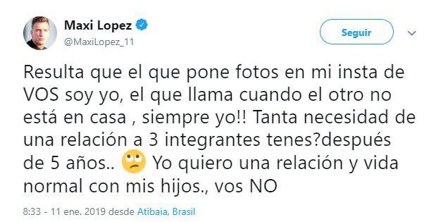 Twitter: Maxi López y el fuerte mensaje que dejó en sus rede sociales