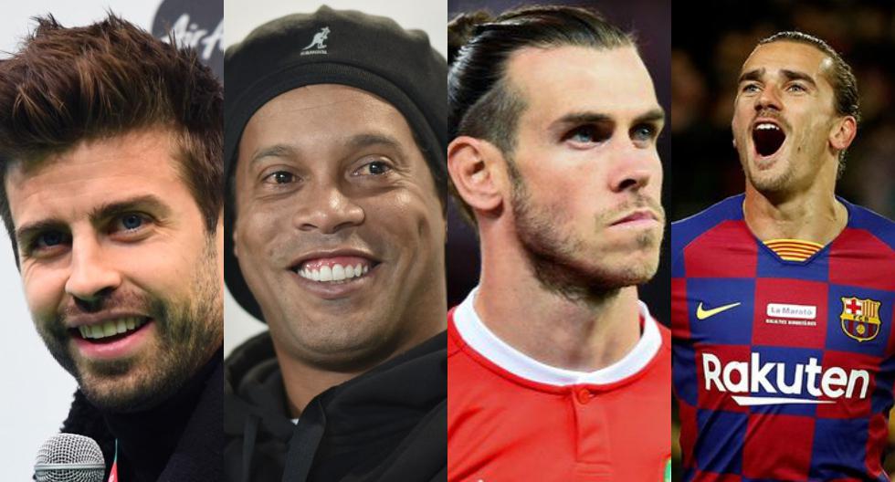 Piqué, Ronaldinho, Bale y Griezmann. (Fotos: AFP)