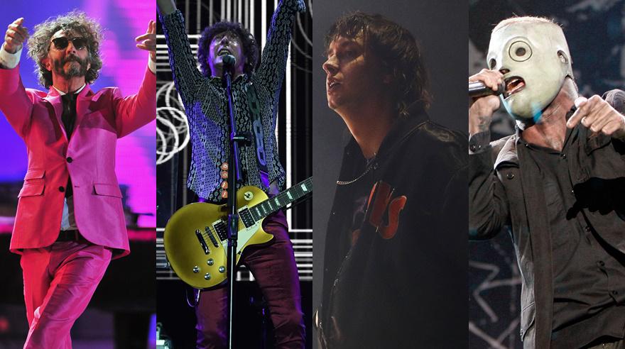 De izquierda a derecha: Fito Páez, El Cuarteto de Nos, The Strokes y Slipknot, estarán en la edición 11 de Vivo x el Rock