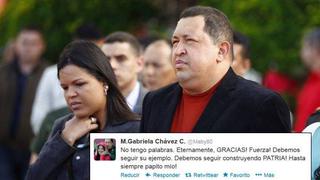 "Hasta siempre papito mío", dijo hija de Hugo Chávez en Twitter