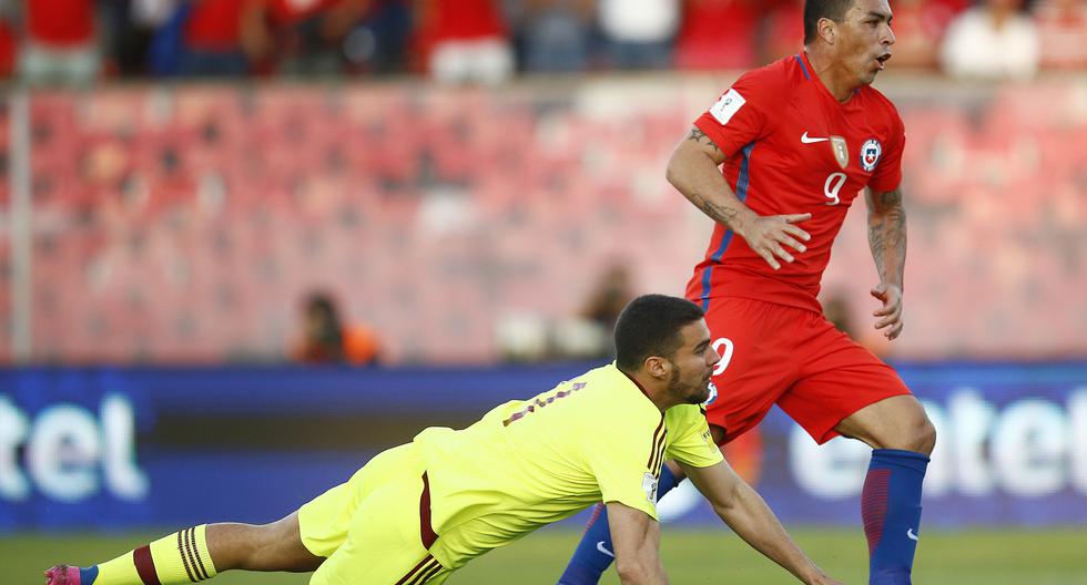 Esteban Paredes marcó el segundo gol de la selección chilena en el partido ante Venezuela. (Foto: EFE)