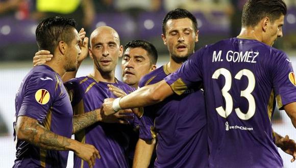 Fiorentina, con Vargas los 90', goleó 3-0 al Dínamo Minsk