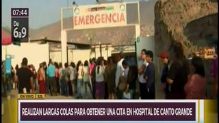 SJL: caos y largas colas en hospital de Canto Grande