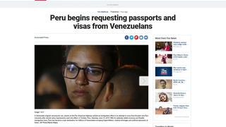 Así informa el mundo sobre la exigencia de visa a los venezolanos para ingresar al Perú