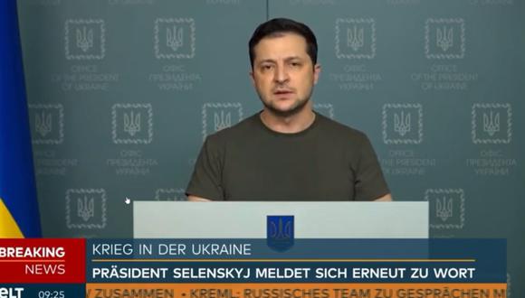 El presidente de Ucrania, Volodymyr Zelensky, en una conferencia. (Foto: Captura de video).