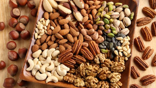 The healthy fats in nuts help us stay full.
