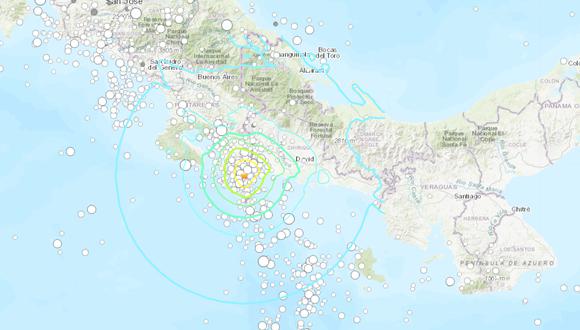 Sismo de magnitud 5 en Panamá. (USGS).