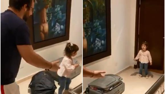 Una niña colombiana se volvió viral luego de que su madre grabara el momento exacto en que la menor se niega a darle un abrazo a su padre que acababa de llegar a casa. (Foto: Twitter/@PaulRincon10)