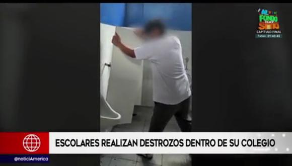 Los alumnos hicieron destrozos en su último día de clases. (Foto: América Noticias)