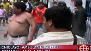 Chiclayo: comerciante agredió a palazos a policía en operativo