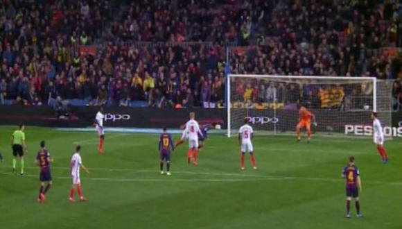 Barcelona vs. Sevilla: Coutinho anotó el 3-0 con este cabezazo que hizo estallar al Camp Nou. (Foto: captura)