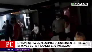 Perú vs. Paraguay: intervienen a 25 personas reunidas en un billar pese a restricciones por COVID-19 | VIDEO
