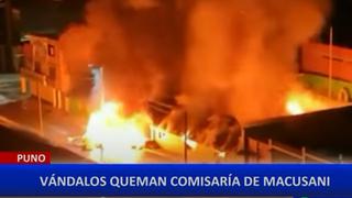 Puno: así quemaron la comisaría de Macusani por parte de turba de manifestantes | VIDEO