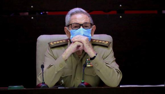 Raúl Castro, primer secretario del Partido Comunista y expresidente, asiste a la sesión inaugural del VIII Congreso del Partido Comunista de Cuba, en el Palacio de Convenciones de La Habana, Cuba, el viernes 16 de abril de 2021. (Foto: Ariel Ley Royero / ACN vía AP )