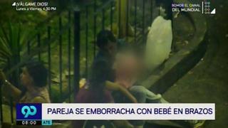 Ate: serenos intervienen a madre ebria con bebe en brazo