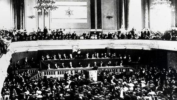 El primer congreso sionista en Basilea, Suiza, en 1897. (Archivo).
