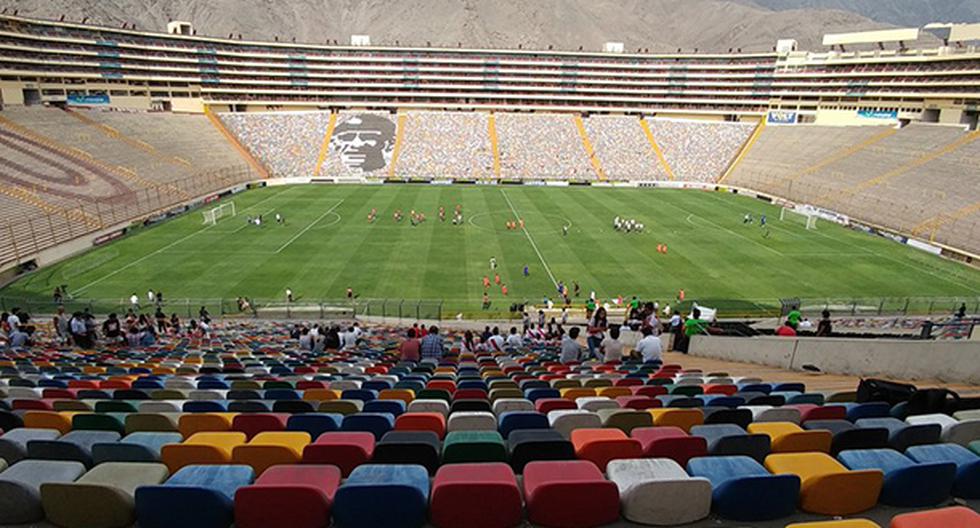 A falta de 15 minuto del partido, así lucía el estadio Monumental. (Foto: @tuleenomas)