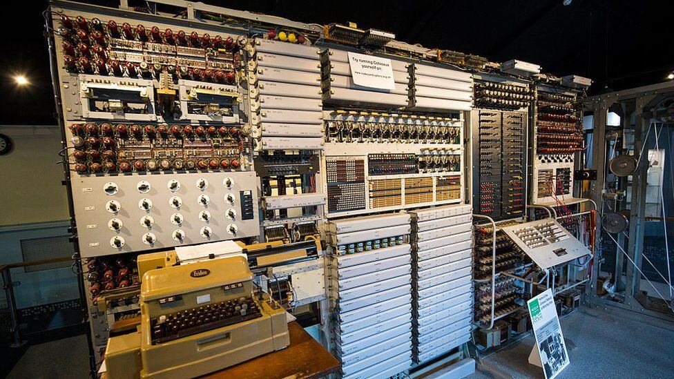 This computer and the work of experts like Alan Turing at Betchley Park were instrumental in bringing about an early end to the war.  (GETTY IMAGES).