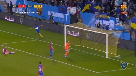 Exequiel Zeballos anotó el 1-1 de Boca vs. Barcelona por la Maradona Cup 2021. (Video: Barcelona)
