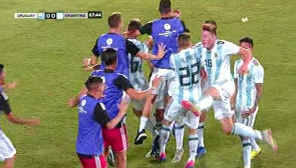 Argentina vs. Uruguay: así fue el gol de Maroni para el 1-0 de la Albiceleste. (Foto: captura)