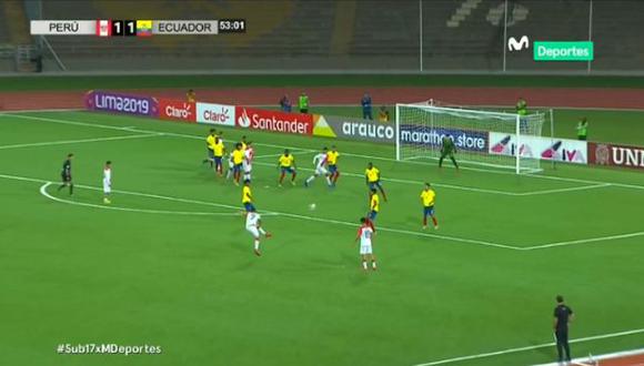 Perú vs. Ecuador: Yuriel Celi marcó el 1-1 con este golazo de zurda en el Sudamericano Sub 17. (Foto: captura)