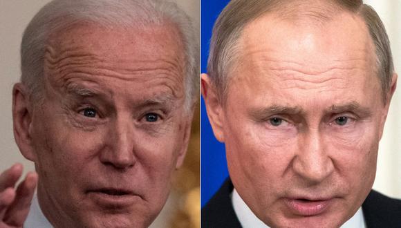 El presidente de Estados Unidos, Joe Biden, y su homólogo de Rusia Vladimir Putin. (Fotos: Eric BARADAT y Pavel Golovkin / AFP).
