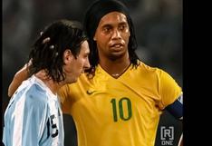 Ronaldinho felicitó a Lionel Messi por el subcampeonato en Brasil 2014