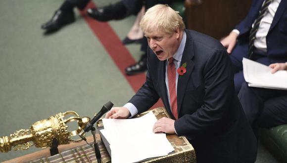 El primer ministro británico, Boris Johnson, durante el debate sobre el Proyecto de Ley General Electoral General Parlamentaria en la Cámara de los Comunes. (Foto: AP).