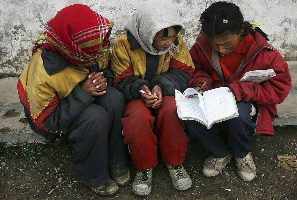 Children in Amdo county in Tibet.