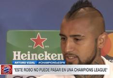 Arturo Vidal tildó de "robo" eliminación del Bayern Munich a manos del Real Madrid