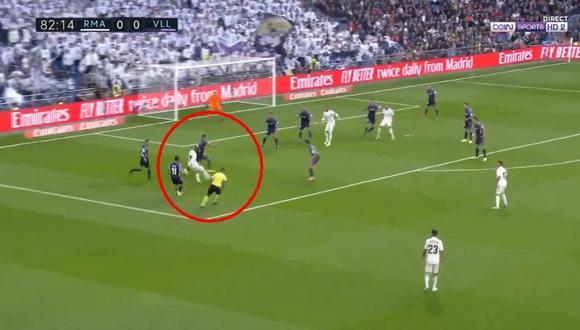 Real Madrid vs. Valladolid: Vinícius Junior realizó gran jugada y generó el 1-0. (Foto: captura)