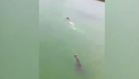 Un turista escapó nadando de un cocodrilo en México [VIDEO]