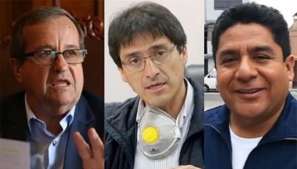 El alcalde de Miraflores (Lima), Luis Molina superó el COVID-19 y retomó sus funciones. Al medio, Jean Paul Bustamante (gobernador regional de Cusco) permanece en aislamiento; mientras que el burgomaestre de Bellavista (Callao), Daniel Malpartida, se encuentra internado en UCI. (Foto: El Comercio/GEC)