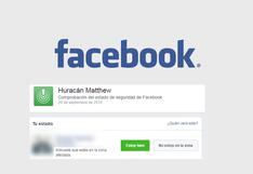 Facebook activa función Safety Check por el Huracán Matthew del Caribe