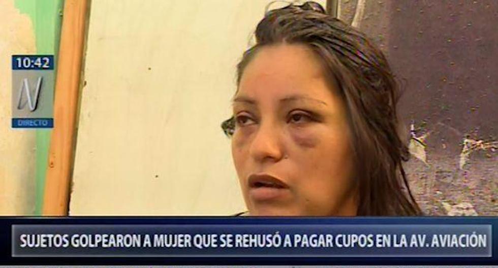 Vendedora ambulante identificada como Nieves Rojas fue agredida porque se rehusó a pagar un cupo (Captura: Canal N)