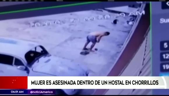 Una joven fue hallada muerta en un hostal el pasado viernes. Familiares de la víctima sindican a su actual pareja como el autor del crimen. (Foto captura: América Noticias)