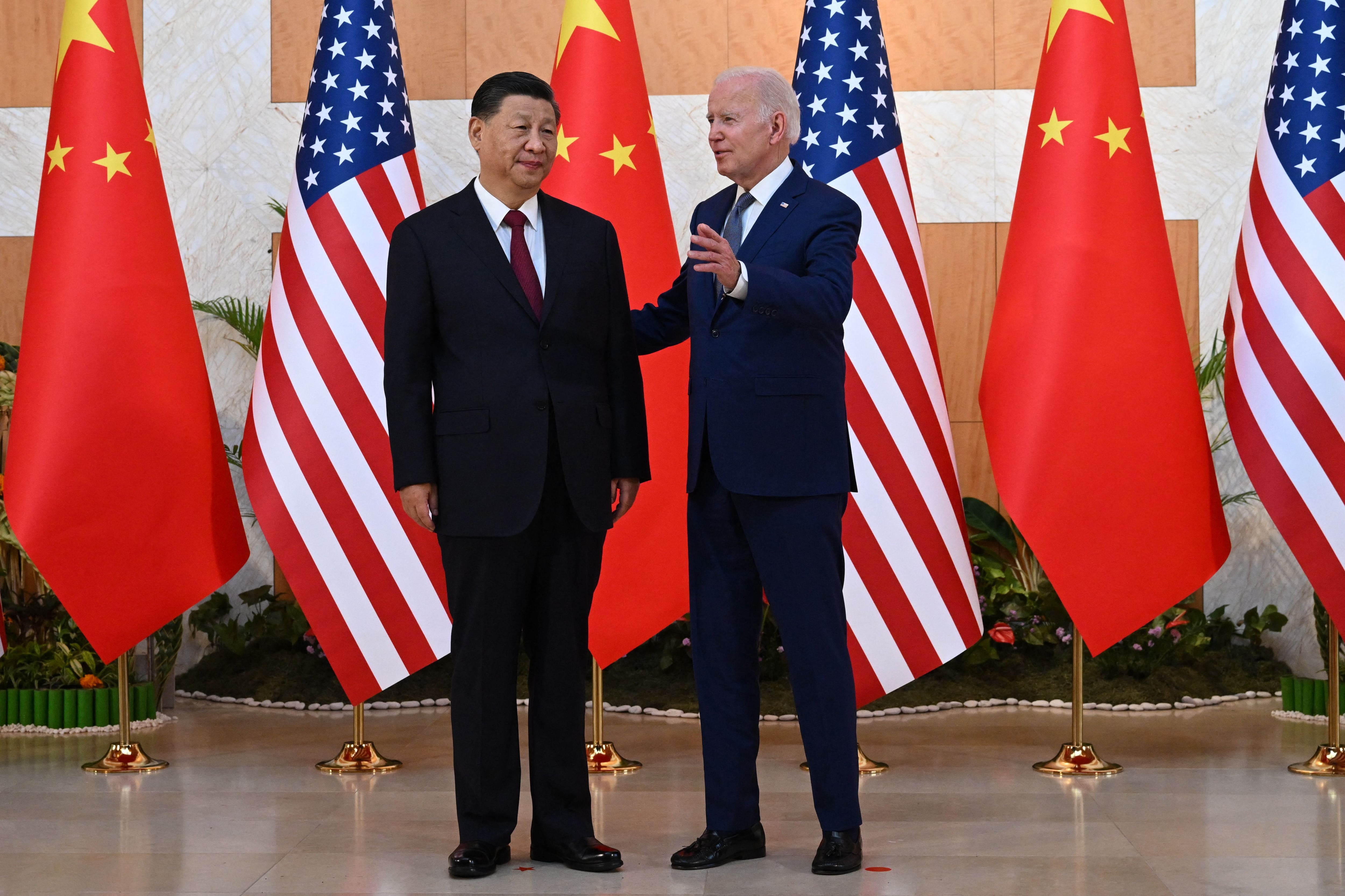Chinese President Xi Jinping and his US President Joe Biden.  AFP