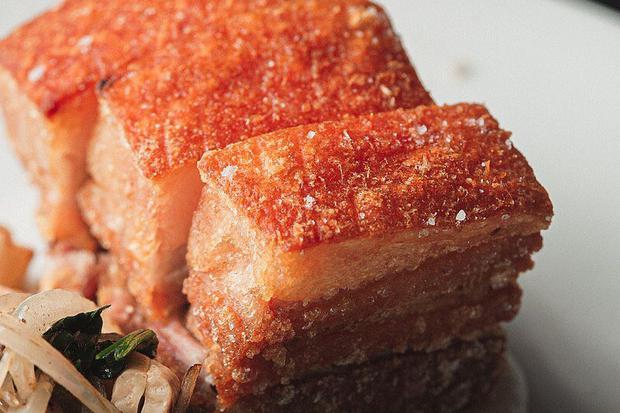 Bacon is an Osso classic.  In the image you can see his pork belly confit for 10 hours.  (Instagram: Osso)
