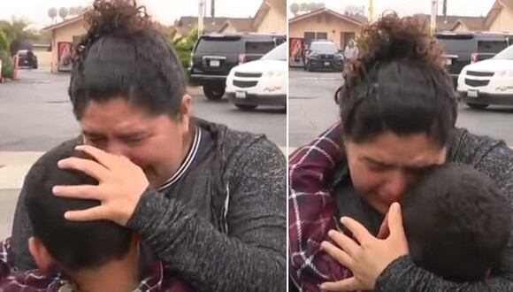 VIDEO VIRAL | En esta imagen se aprecia el conmovedor momento en que una madre se reencuentra con su hijo de 8 años que estuvo desaparecido. (Foto: FOX 11 Los Angeles / YouTube)