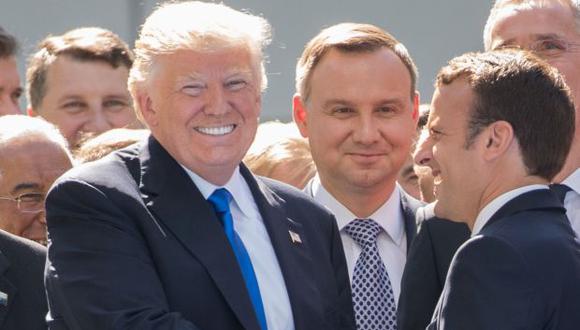 Donald Trump y Emmanuel Macron. (Foto: AFP)